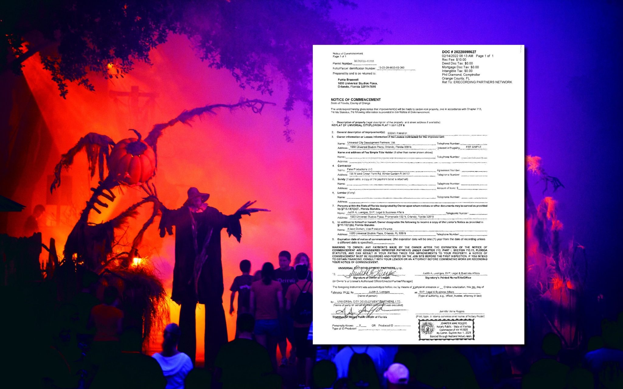 First Permits for Halloween Horror Nights 2022 at Universal Orlando Posted